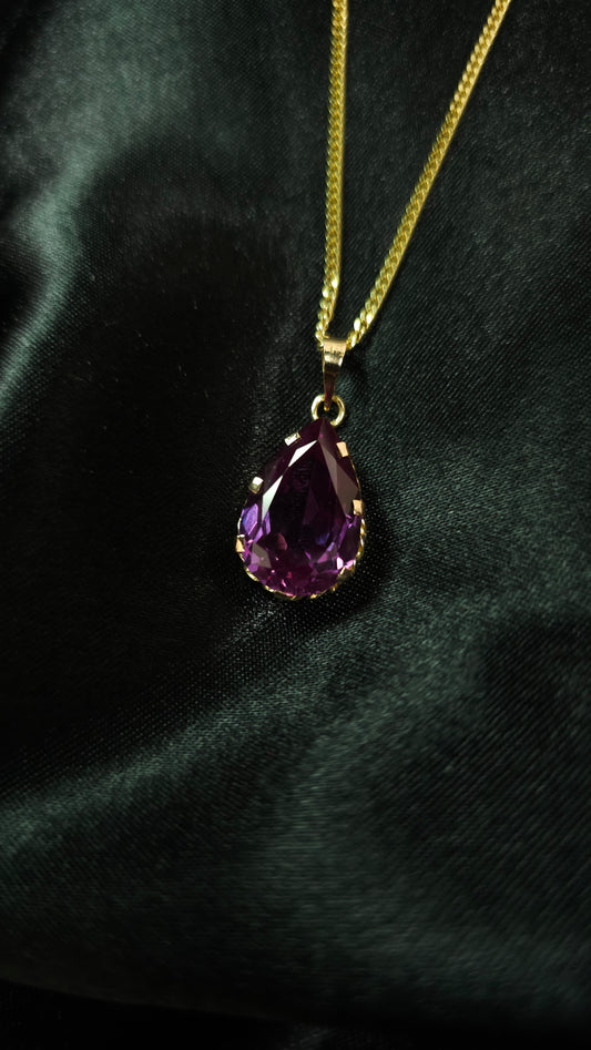 Halskette mit violettem Amethyst